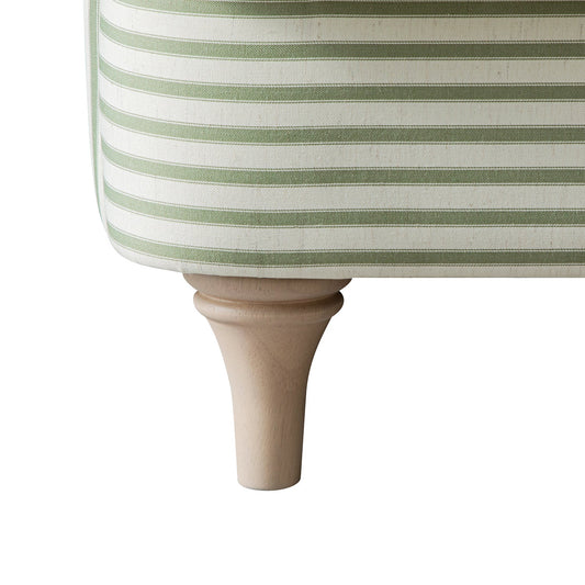 Two-Seater Sofa in Green Striped Linen Blend