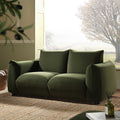 Two Seater Sofa in Moss Green Velvet with Clean Lines