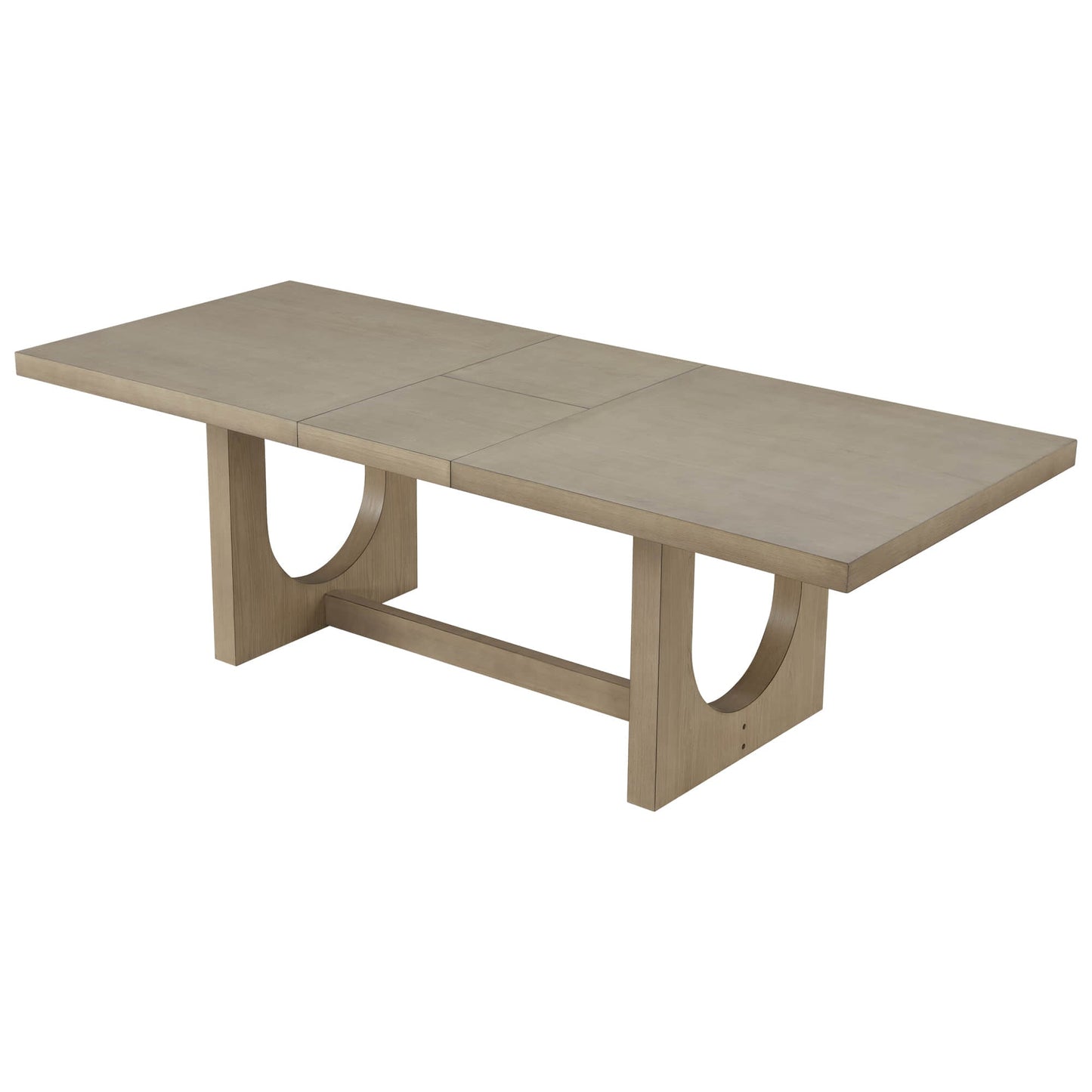 U-Shaped Extendable Dining Table with Wood Base, 78"-95.9" for 4-6