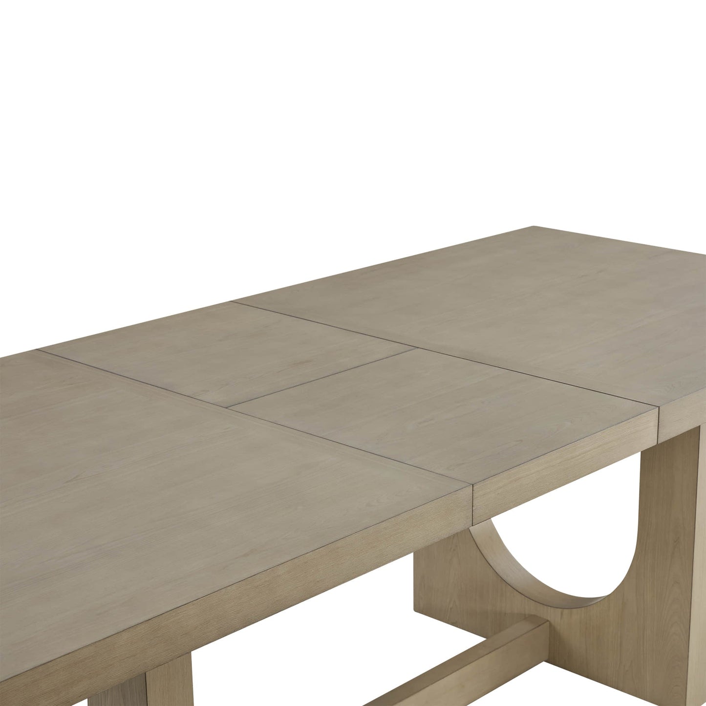 U-Shaped Extendable Dining Table with Wood Base, 78"-95.9" for 4-6