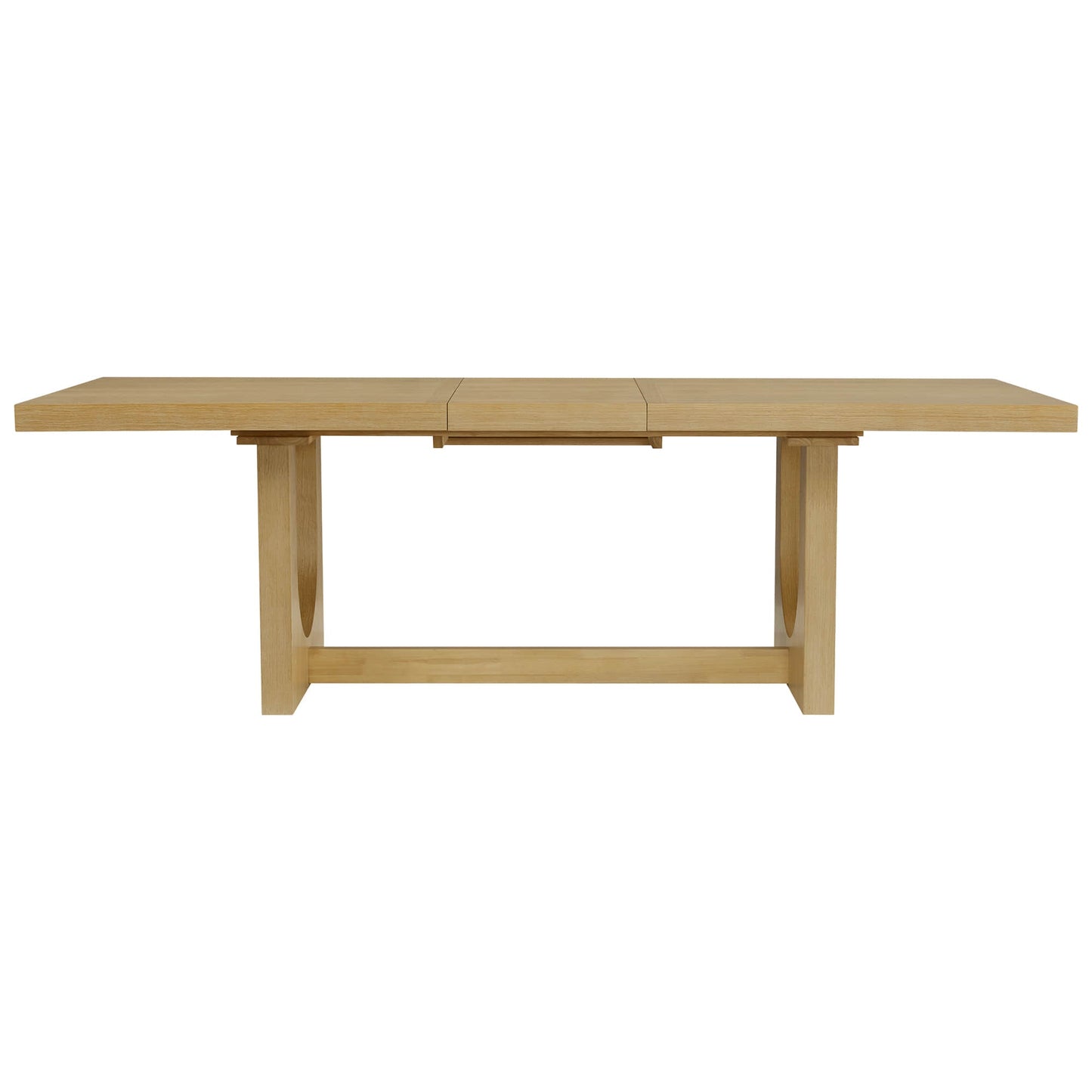 U-Shaped Extendable Dining Table with Wood Base, 78"-95.9" for 4-6