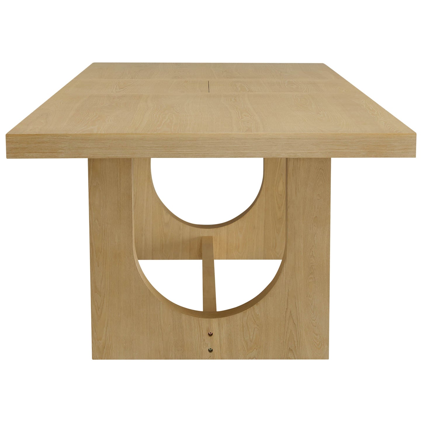 U-Shaped Extendable Dining Table with Wood Base, 78"-95.9" for 4-6