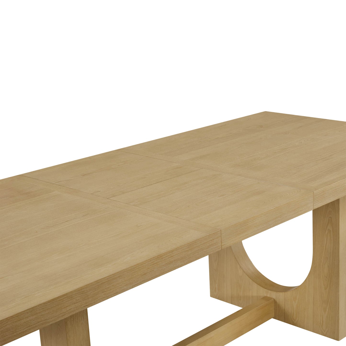 U-Shaped Extendable Dining Table with Wood Base, 78"-95.9" for 4-6