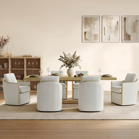 U-Shaped Wood Extendable Dining Table, 78"-95.9" Size