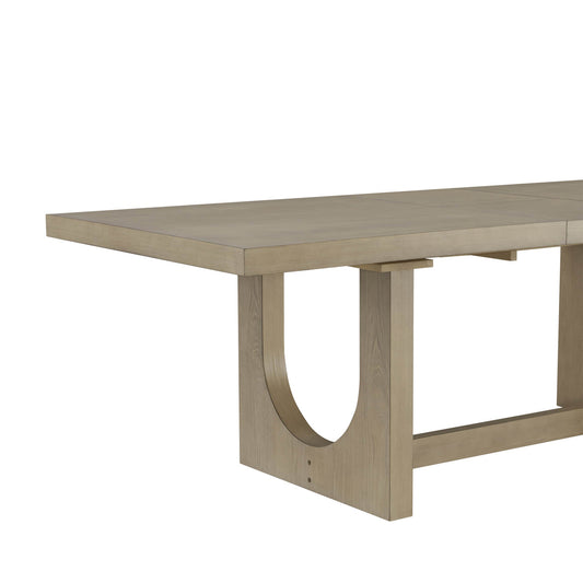 U-Shaped Wood Extendable Dining Table, 78"-95.9" Size