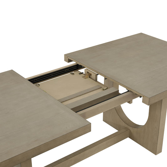 U-Shaped Wood Extendable Dining Table, 78"-95.9" Size