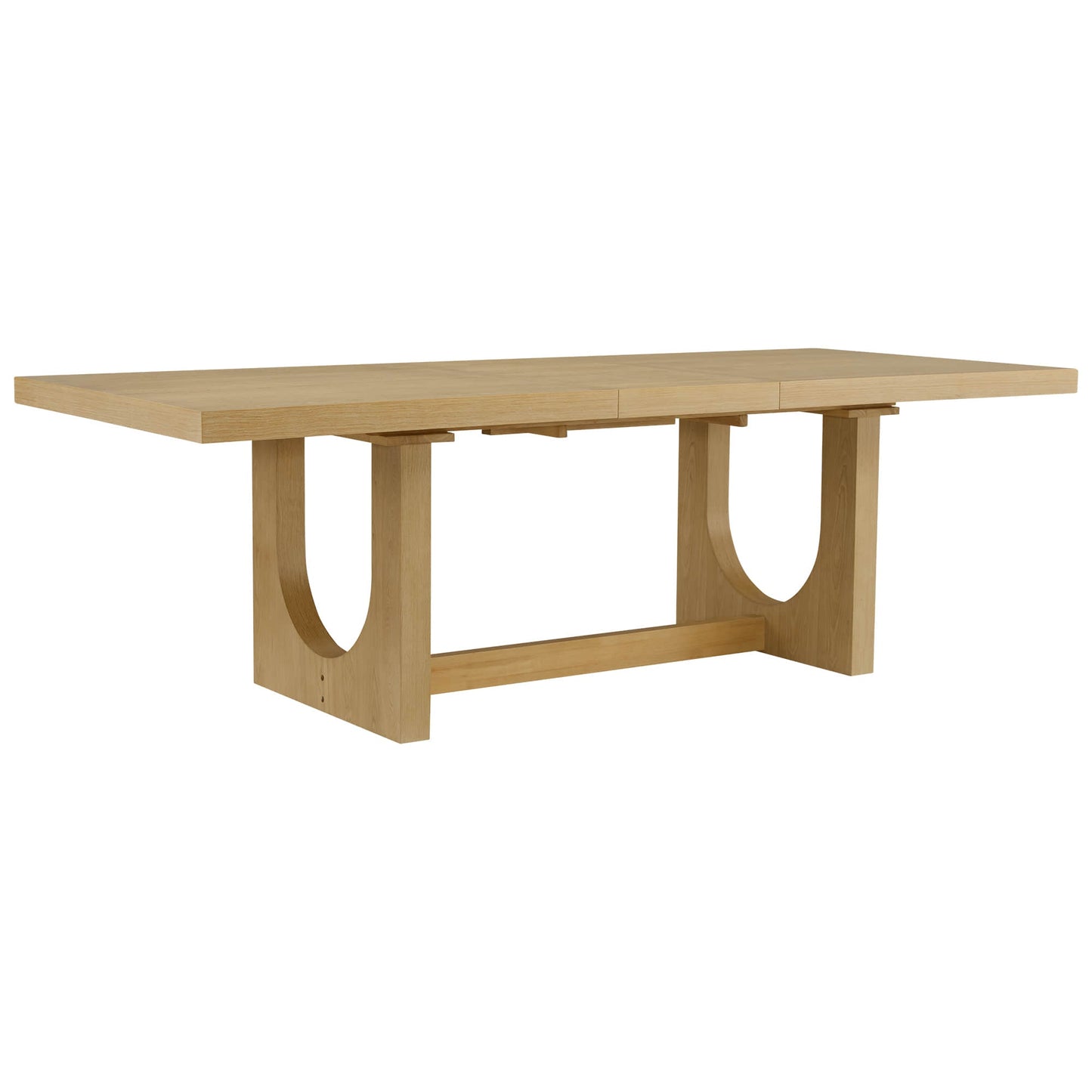 U-Shaped Wood Extendable Dining Table, 78"-95.9" Size