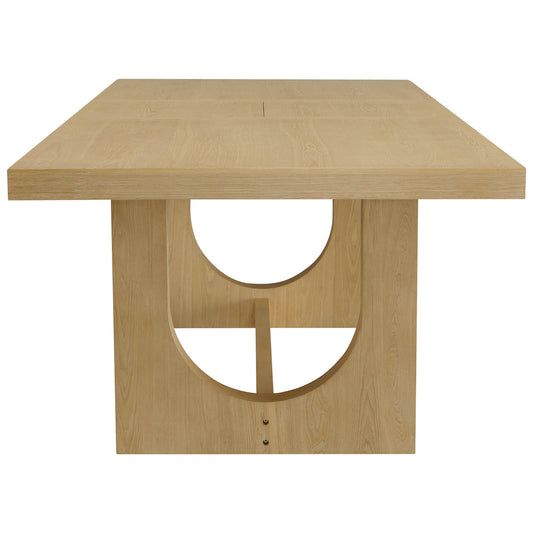 U-Shaped Wood Extendable Dining Table, 78"-95.9" Size