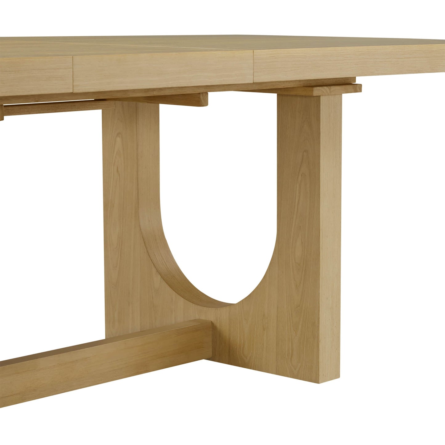 U-Shaped Wood Extendable Dining Table, 78"-95.9" Size