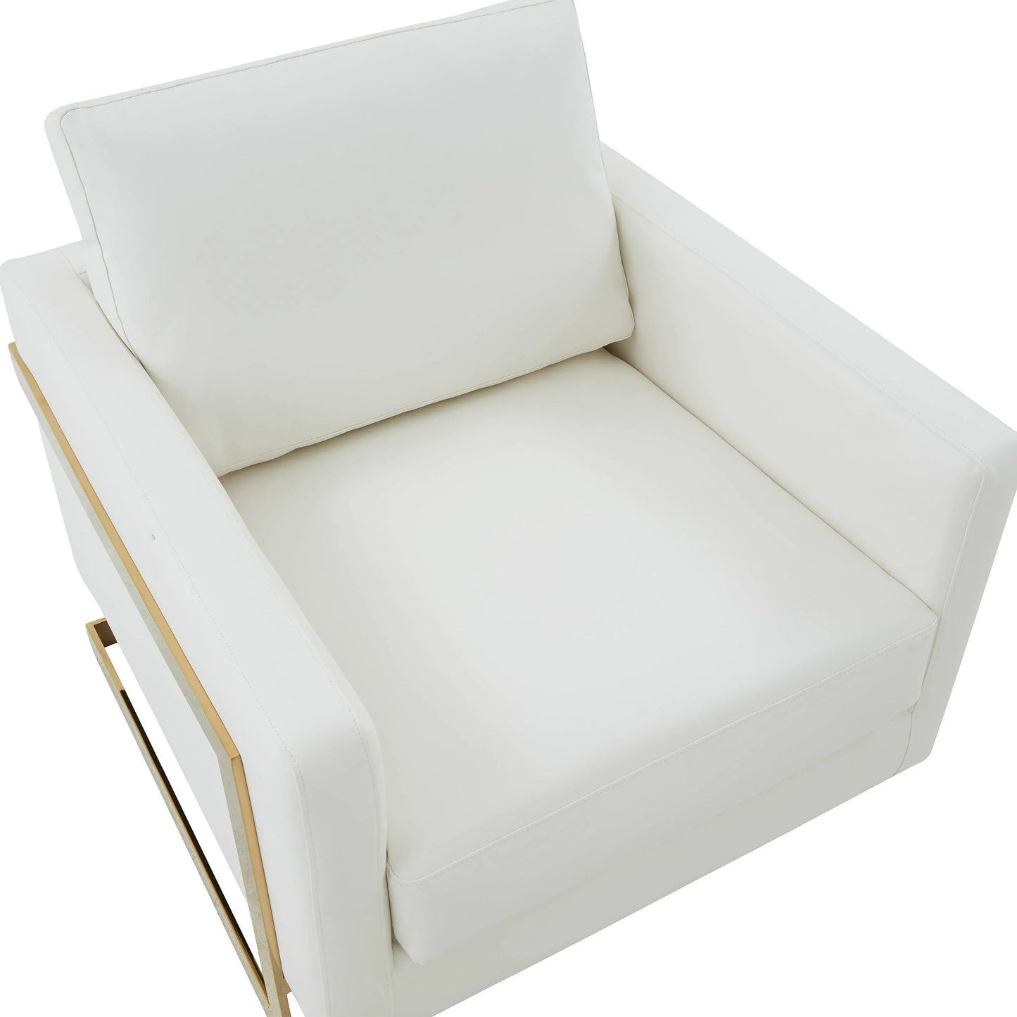 Upholstered Accent Armchair with Gold and Black Metal Frame
