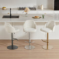 Upholstered Adjustable Height Swivel Bar Stools in Grey