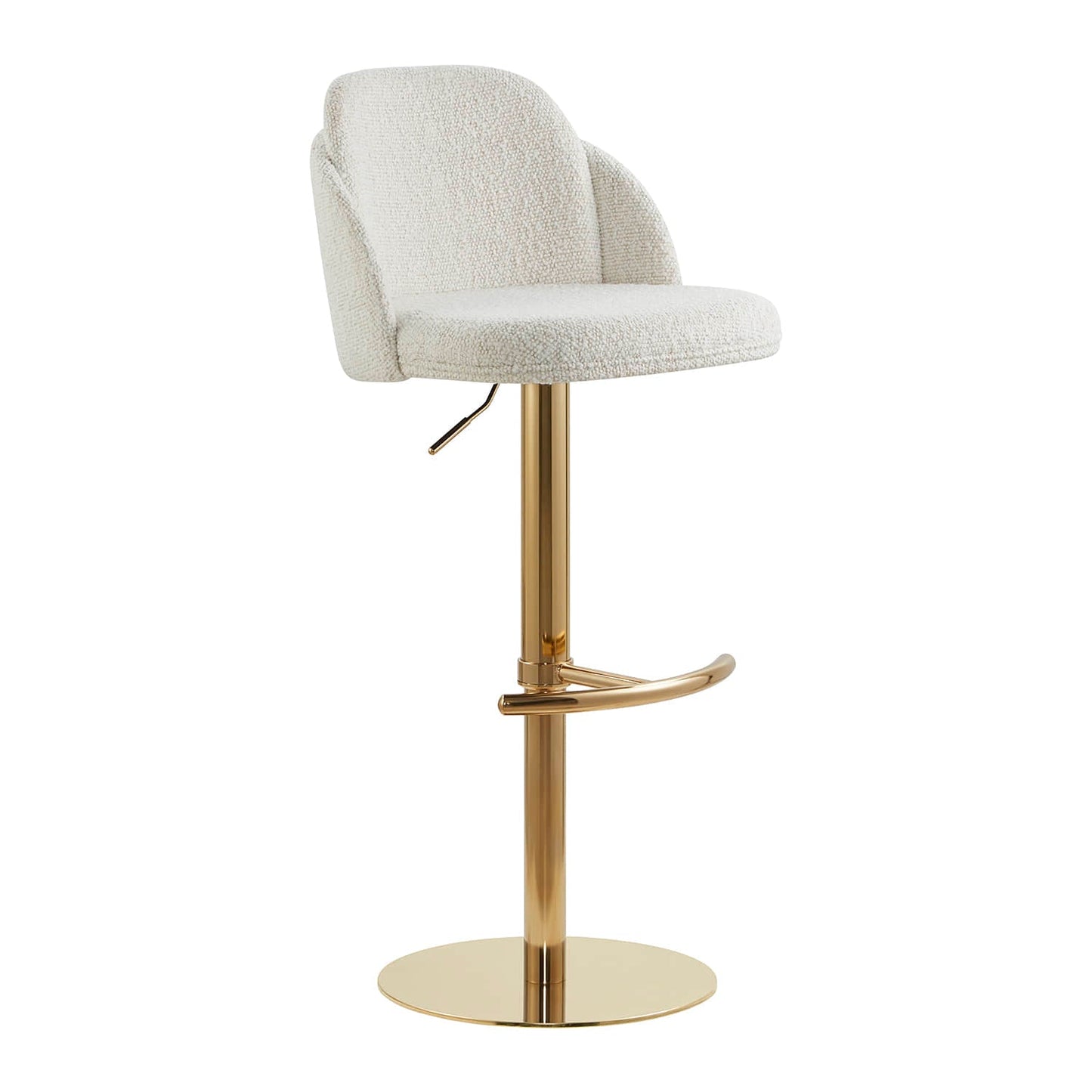 Upholstered Adjustable Height Swivel Bar Stools in Grey