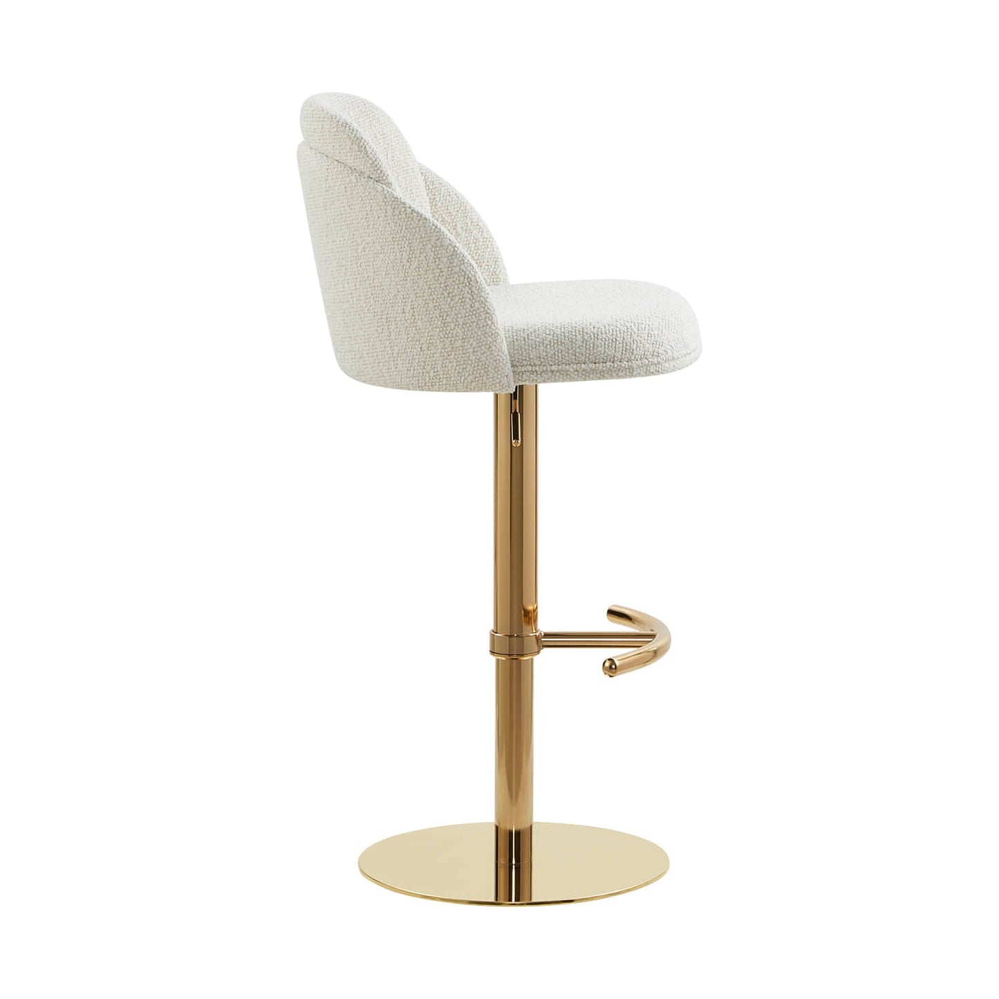 Upholstered Adjustable Height Swivel Bar Stools in Grey