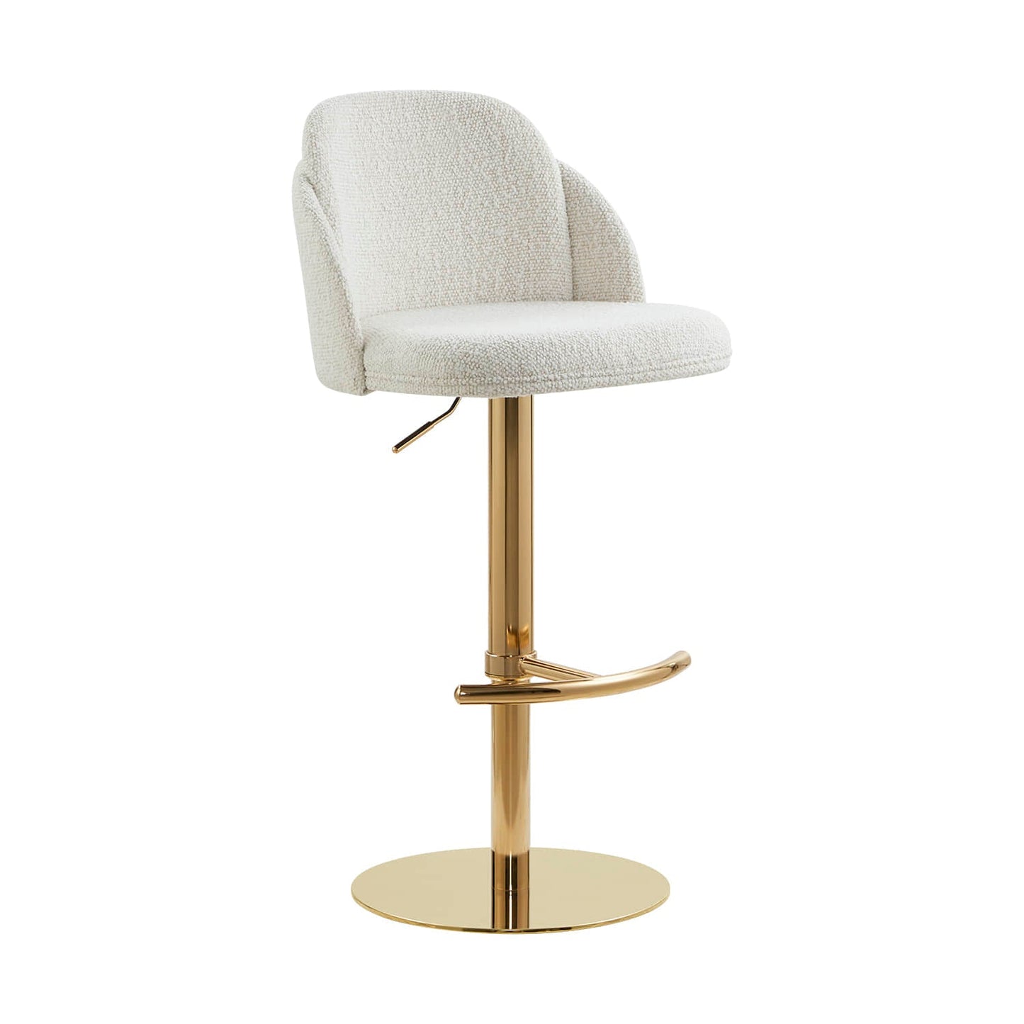 Upholstered Adjustable Height Swivel Bar Stools in Grey