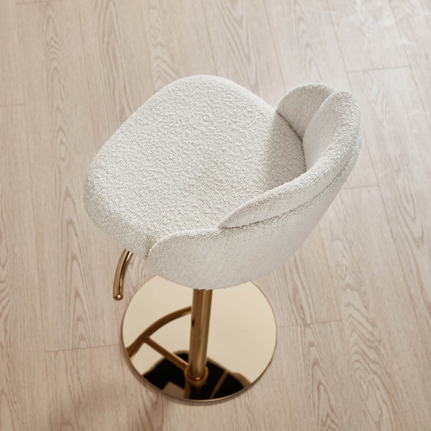Upholstered Adjustable Height Swivel Bar Stools in Grey