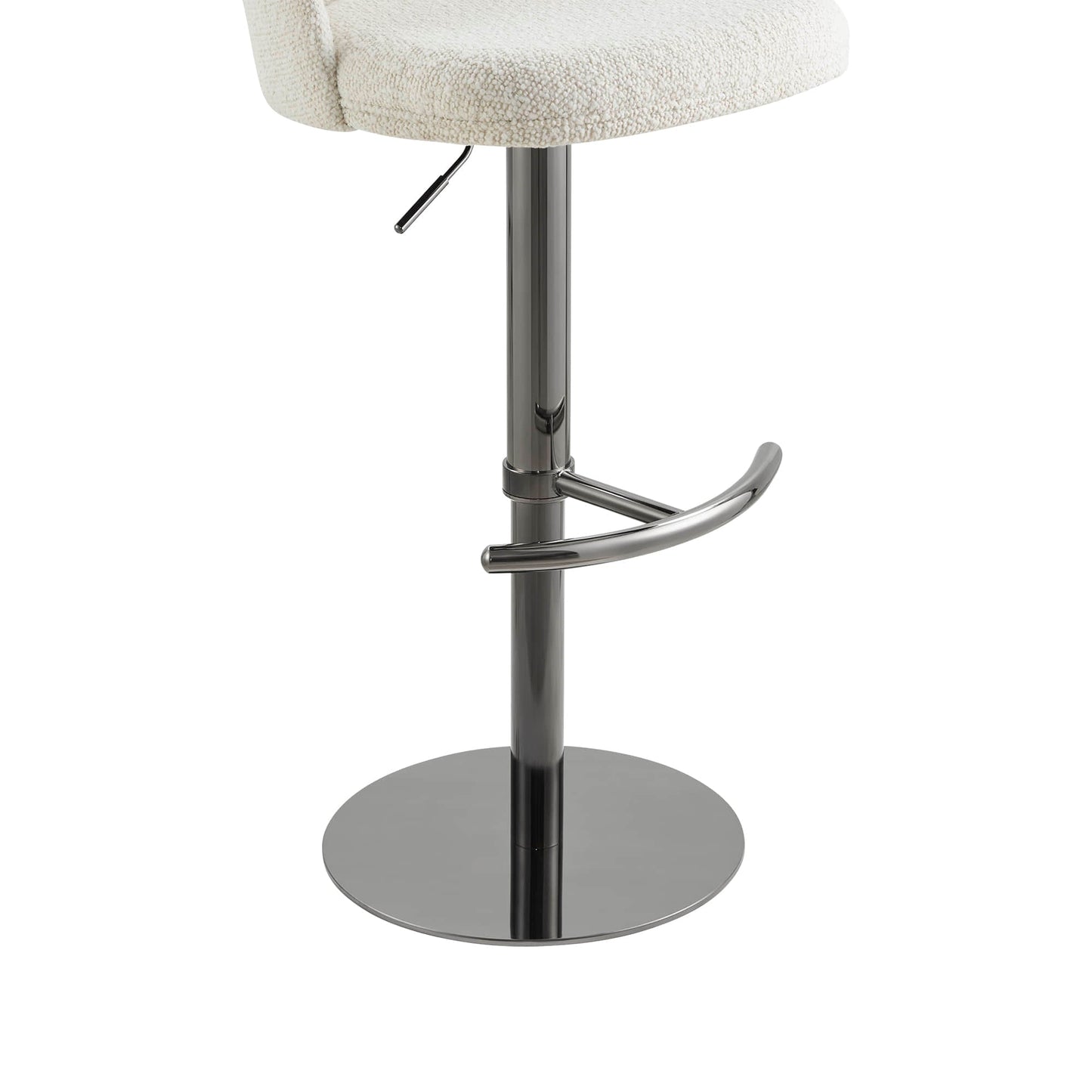 Upholstered Adjustable Height Swivel Bar Stools in Grey