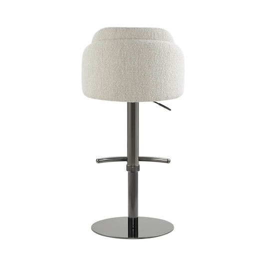 Upholstered Adjustable Height Swivel Bar Stools in Grey