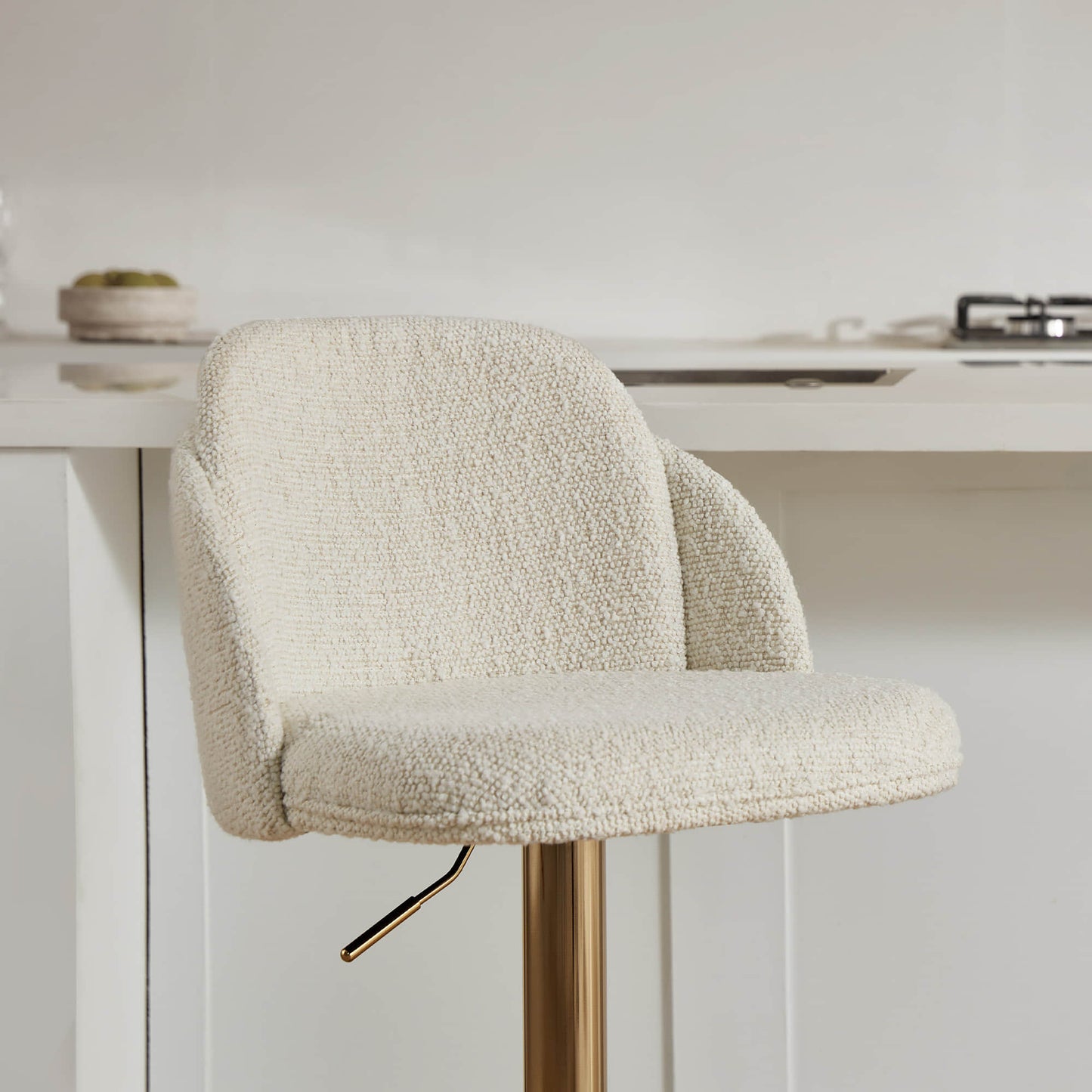 Upholstered Adjustable Height Swivel Bar Stools in Grey