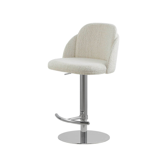 Upholstered Adjustable Height Swivel Bar Stools in Grey