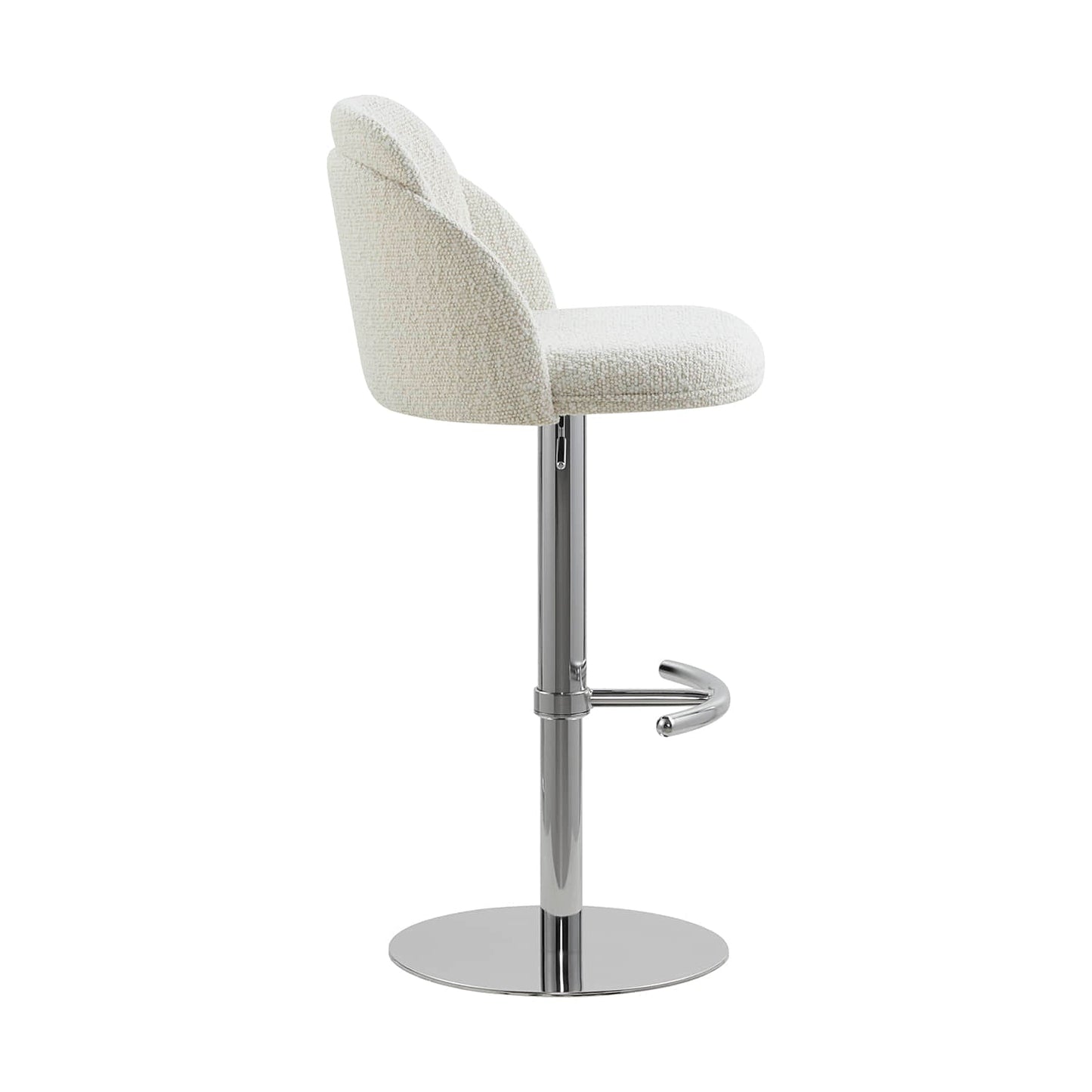 Upholstered Adjustable Height Swivel Bar Stools in Grey