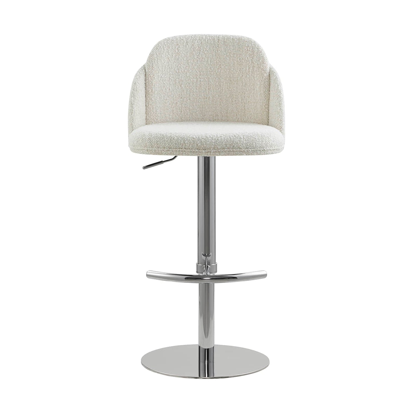 Upholstered Adjustable Height Swivel Bar Stools in Grey