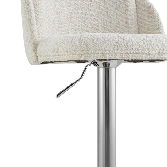 Upholstered Adjustable Height Swivel Bar Stools in Grey