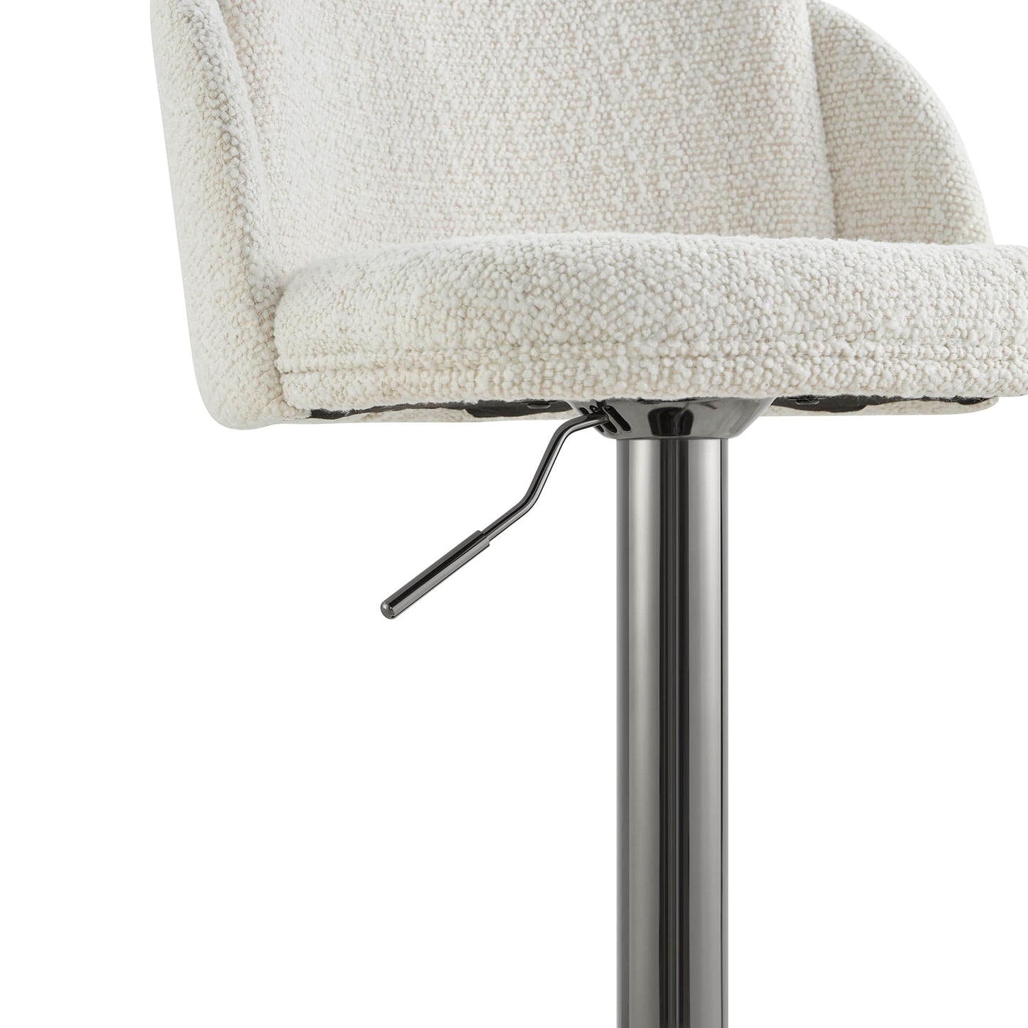 Upholstered Adjustable Height Swivel Bar Stools in Grey