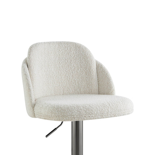 Upholstered Adjustable Height Swivel Bar Stools in Grey