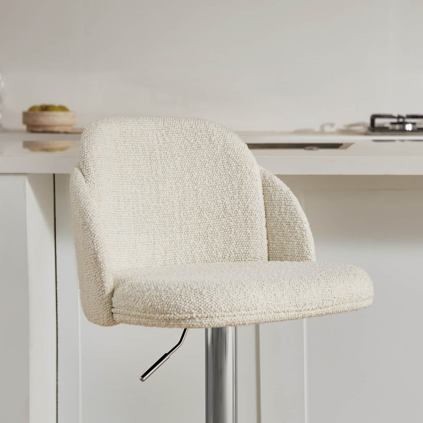 Upholstered Adjustable Height Swivel Bar Stools in Grey