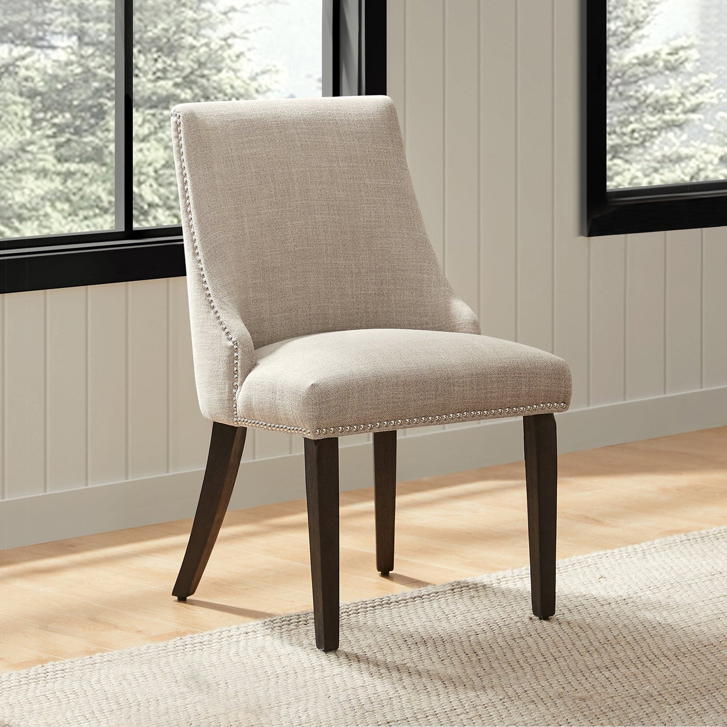 Upholstered Dining Chair Set with Nailhead Trim