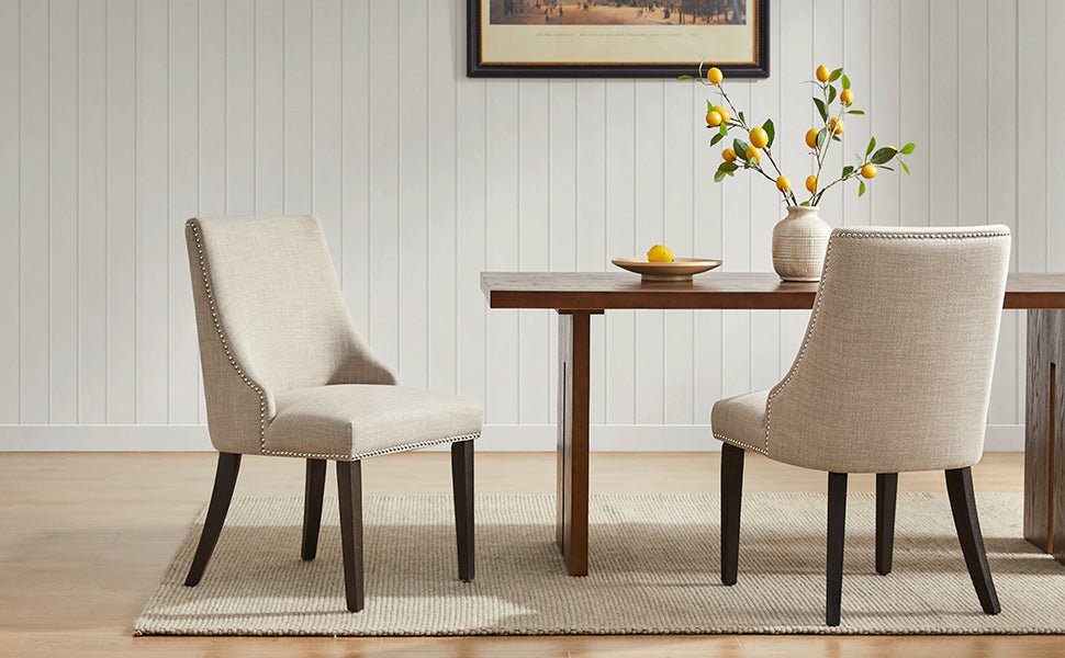 Upholstered Dining Chair Set with Nailhead Trim