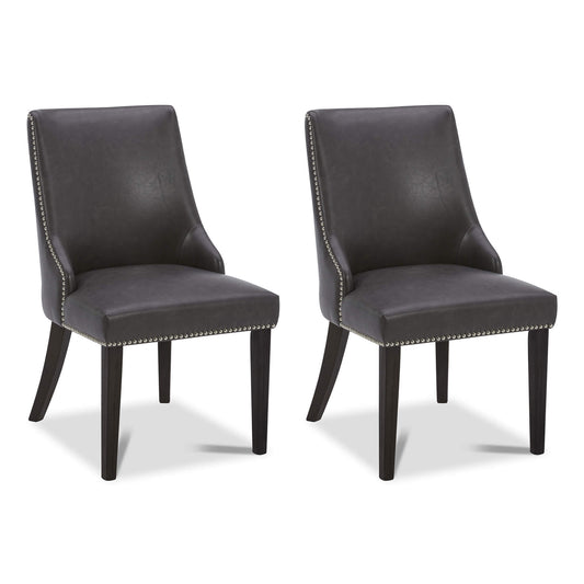 Upholstered Dining Chair Set with Nailhead Trim