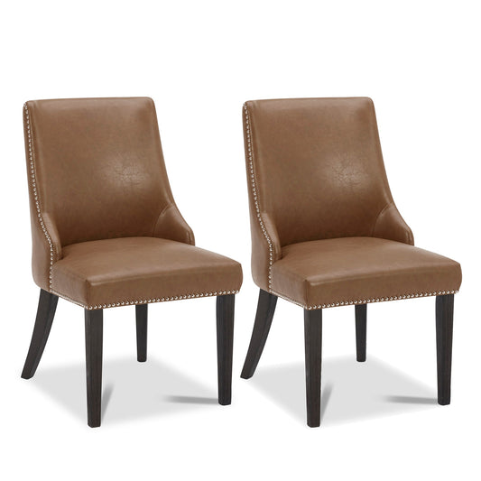 Upholstered Dining Chair Set with Nailhead Trim