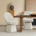 Upholstered Swivel Dining Chair with Curved Backrest