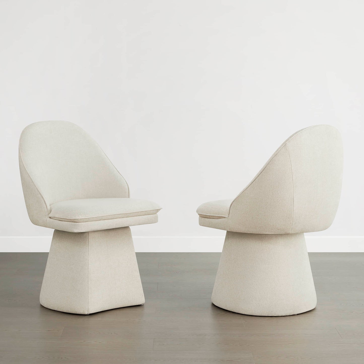Upholstered Swivel Dining Chair with Curved Backrest