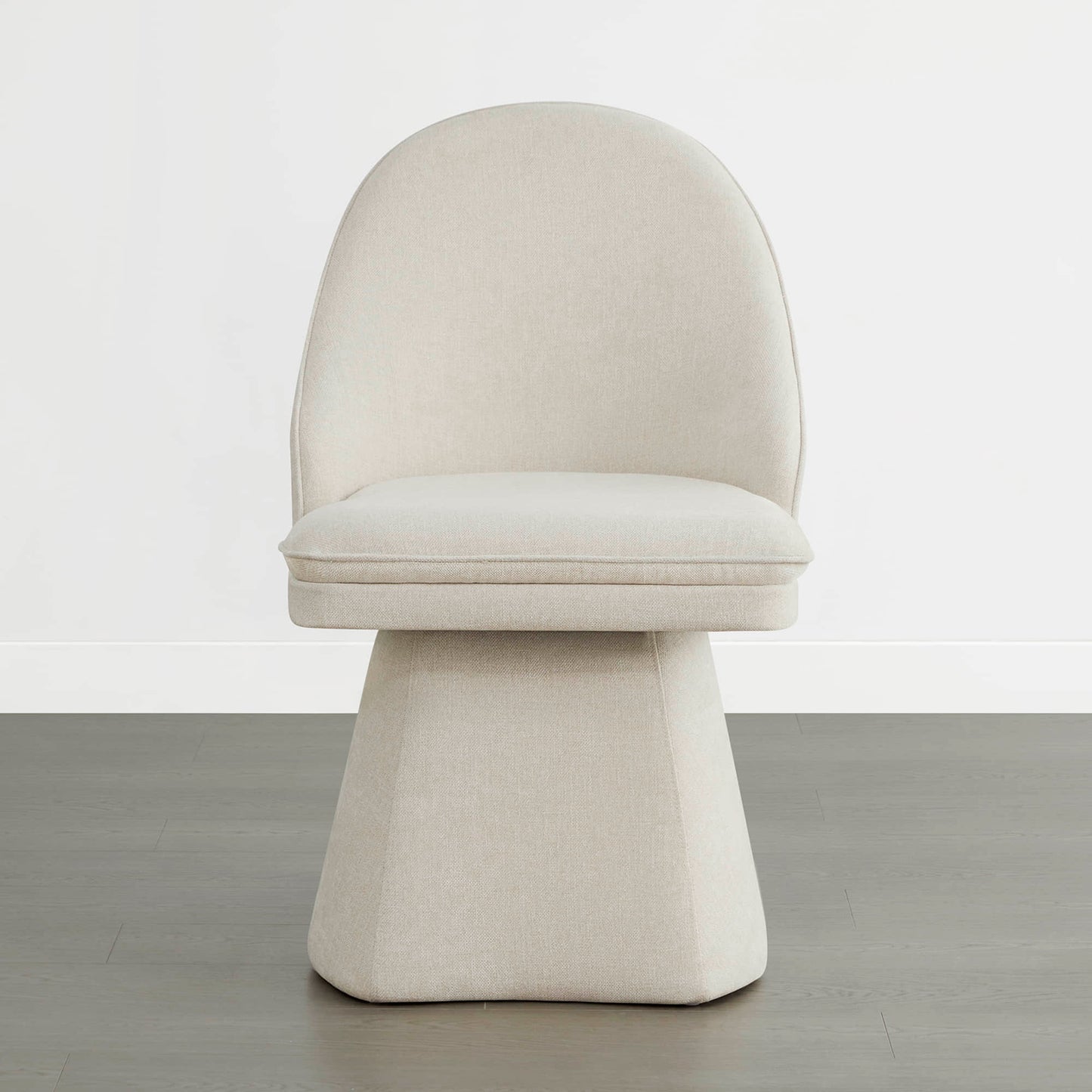 Upholstered Swivel Dining Chair with Curved Backrest