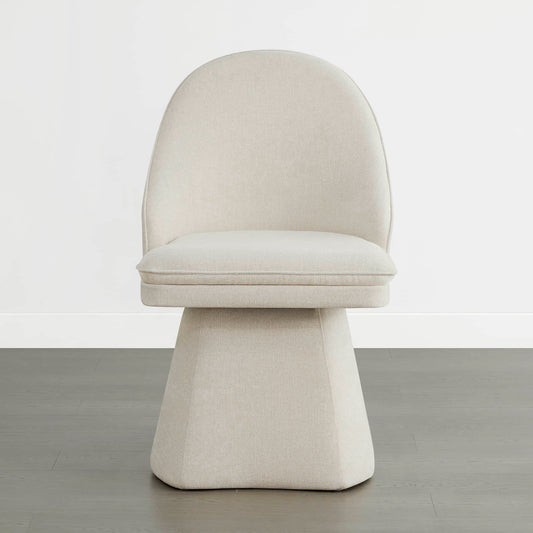 Upholstered Swivel Dining Chair with Curved Backrest
