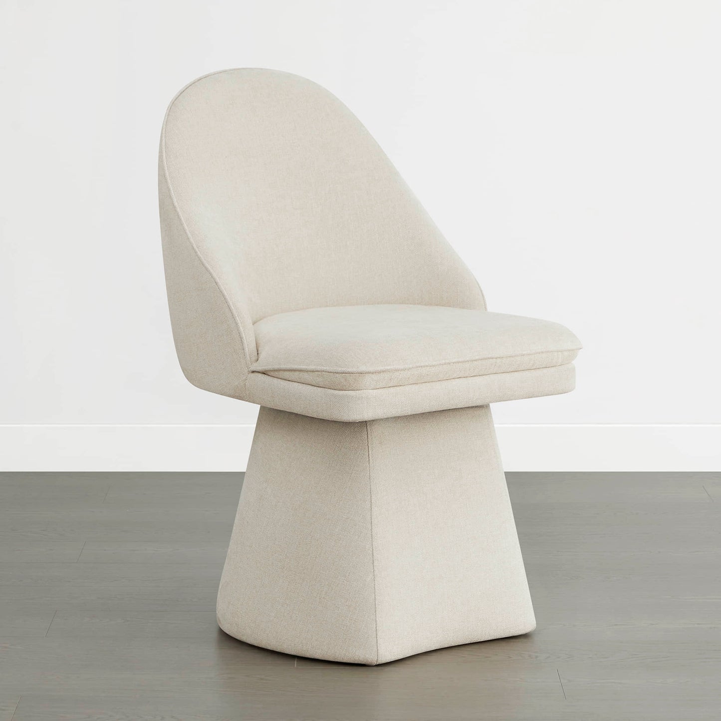 Upholstered Swivel Dining Chair with Curved Backrest