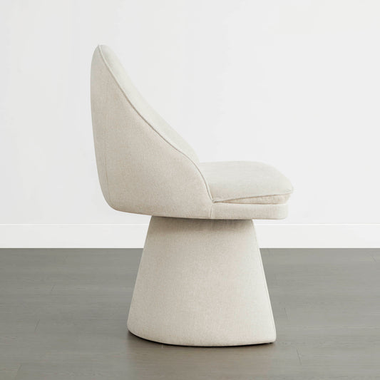 Upholstered Swivel Dining Chair with Curved Backrest