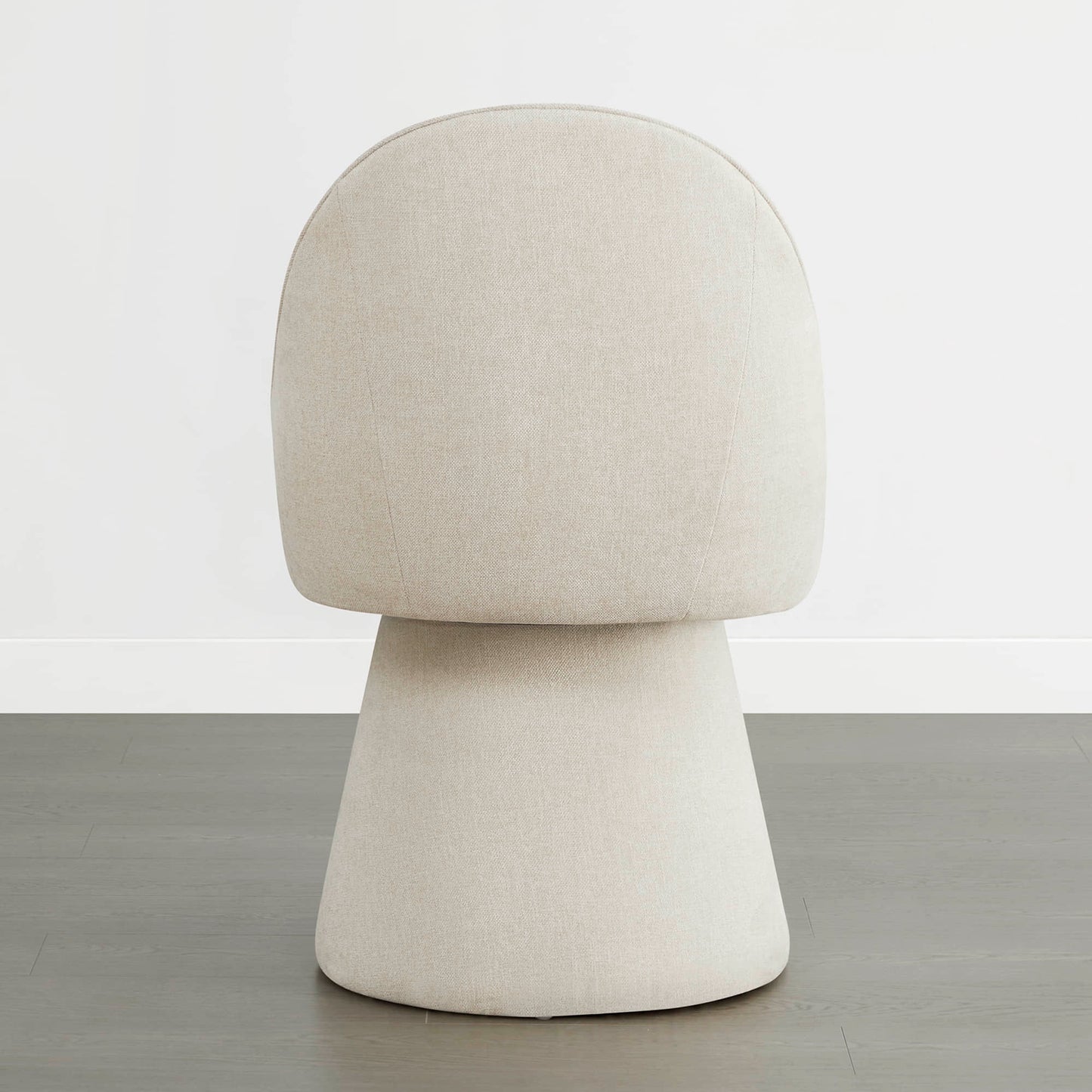 Upholstered Swivel Dining Chair with Curved Backrest