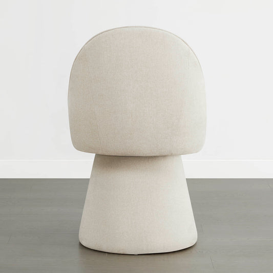 Upholstered Swivel Dining Chair with Curved Backrest
