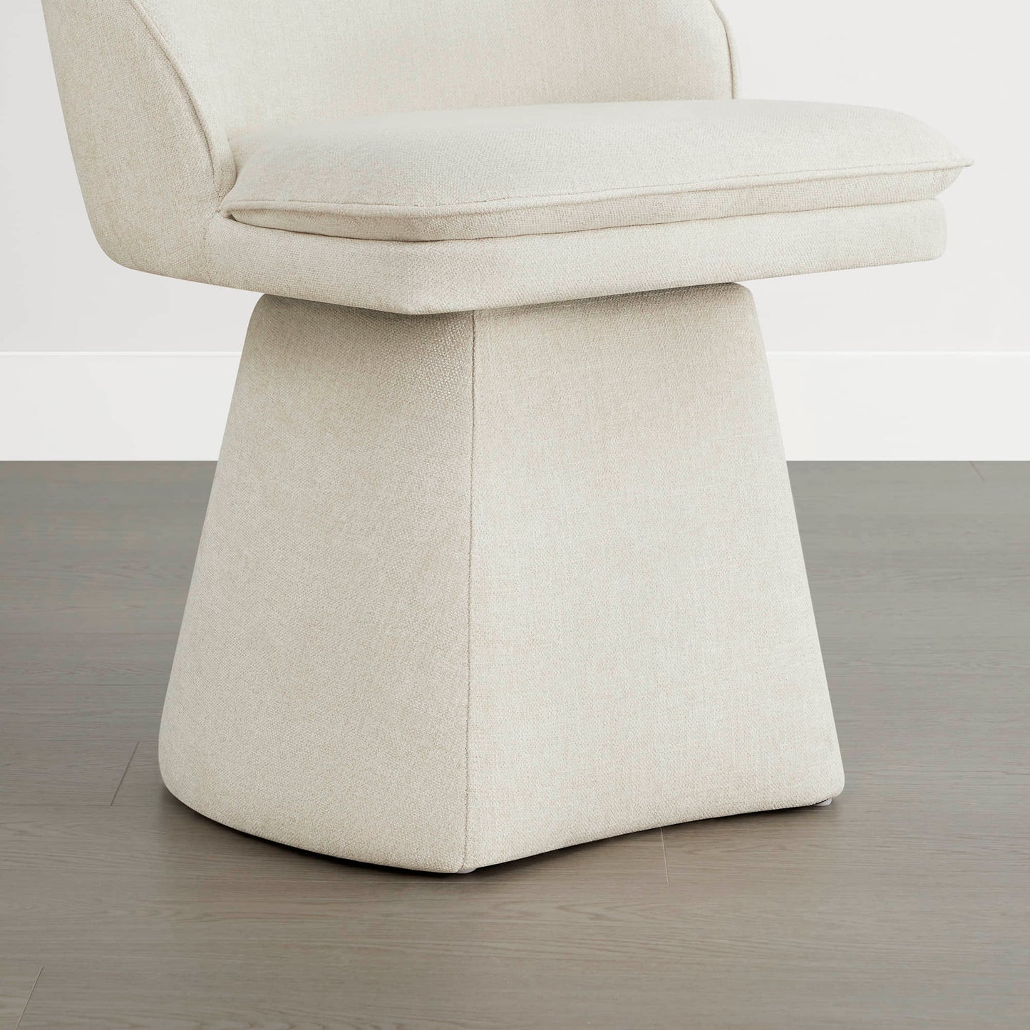Upholstered Swivel Dining Chair with Curved Backrest