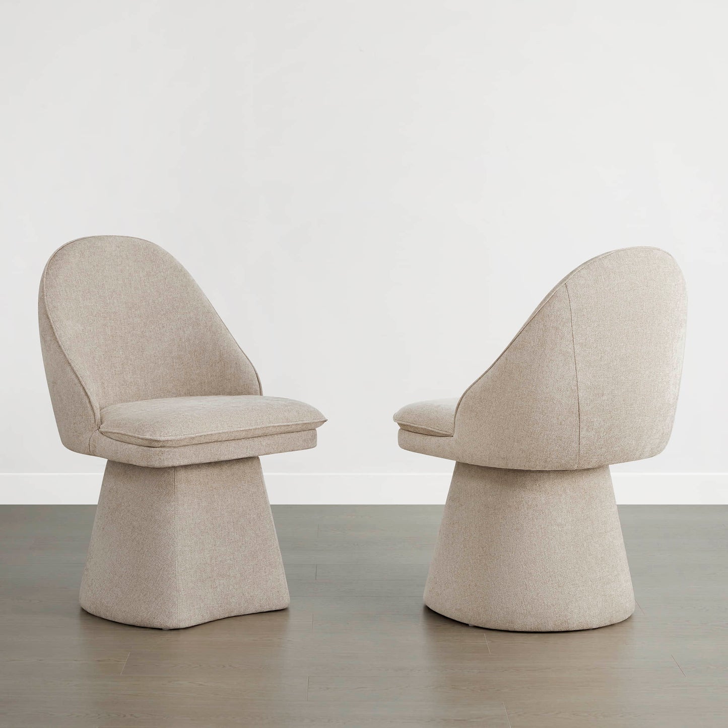 Upholstered Swivel Dining Chair with Curved Backrest