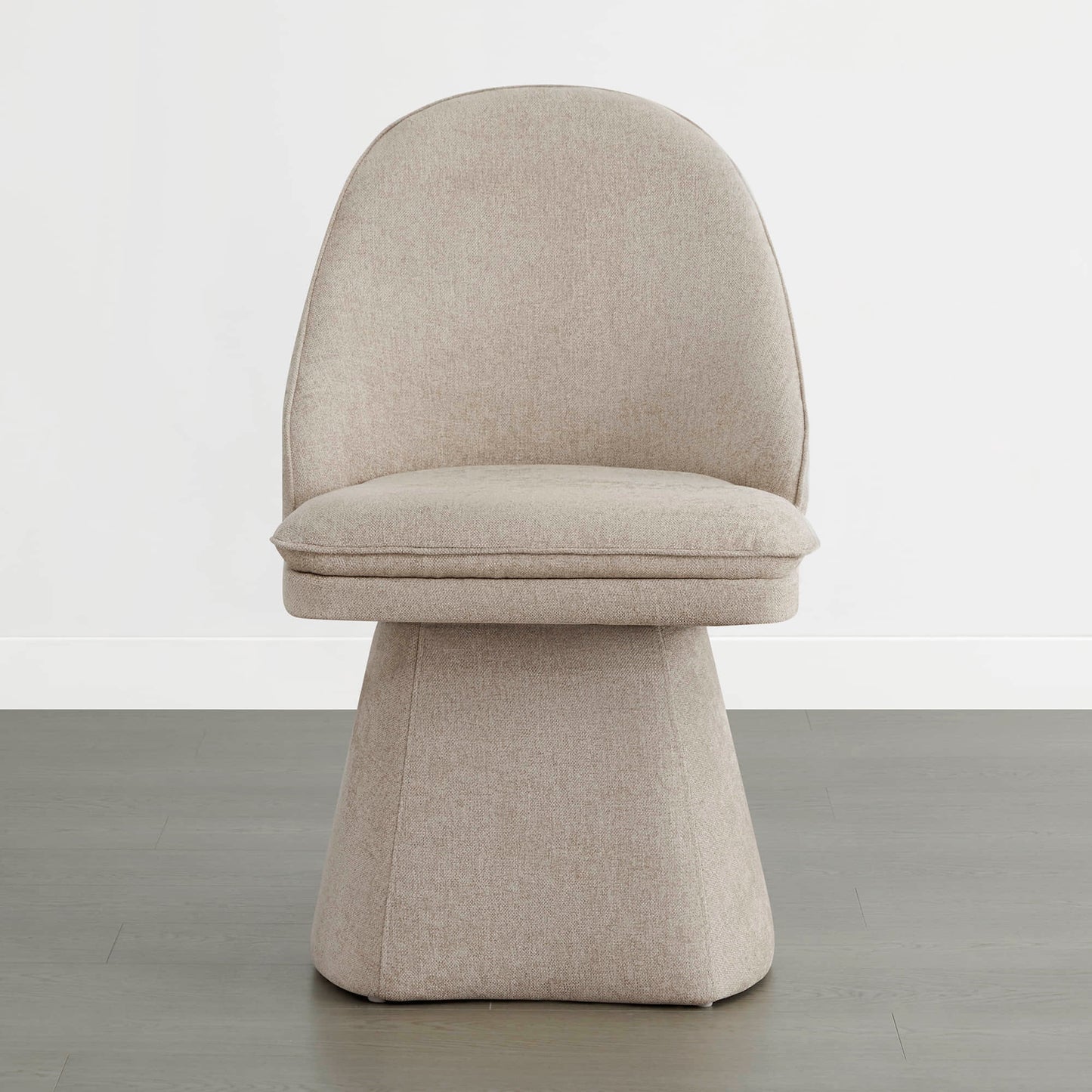 Upholstered Swivel Dining Chair with Curved Backrest
