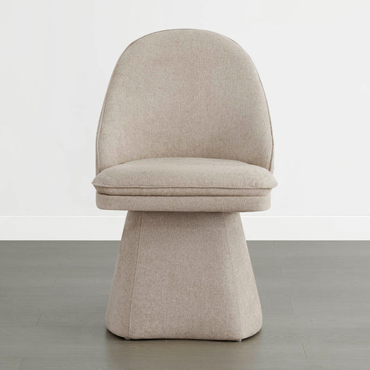 Upholstered Swivel Dining Chair with Curved Backrest