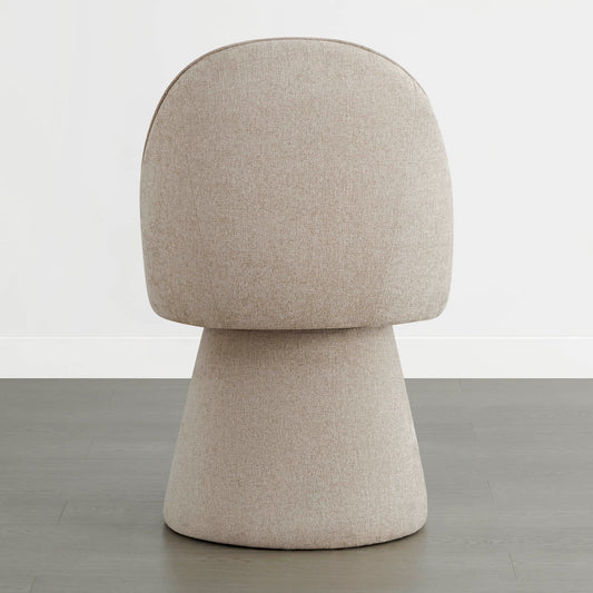 Upholstered Swivel Dining Chair with Curved Backrest