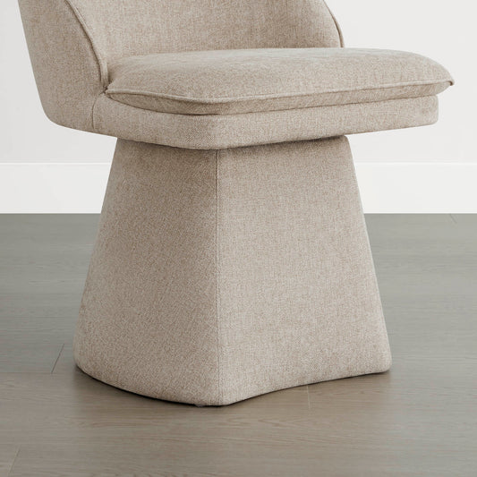 Upholstered Swivel Dining Chair with Curved Backrest