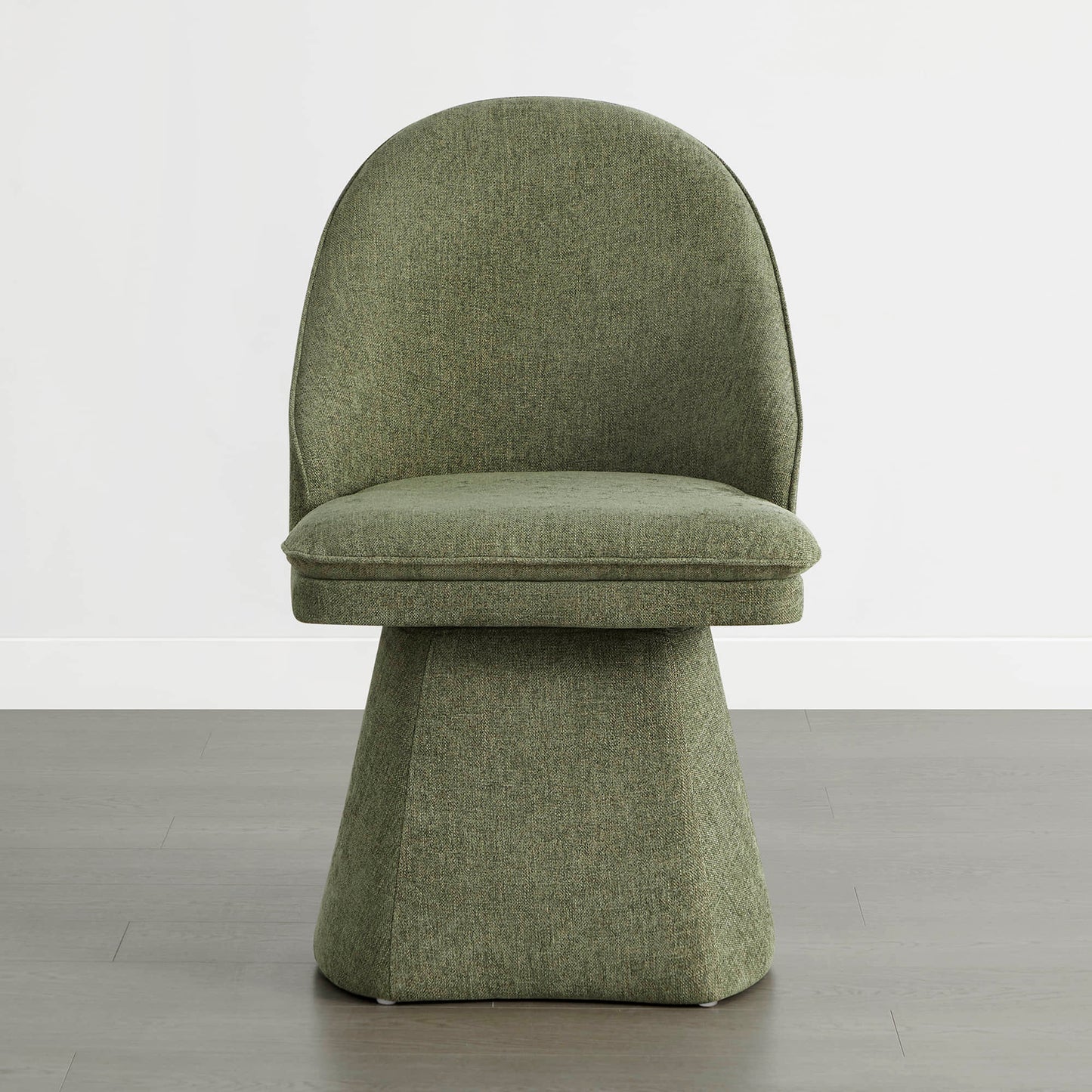 Upholstered Swivel Dining Chair with Curved Backrest