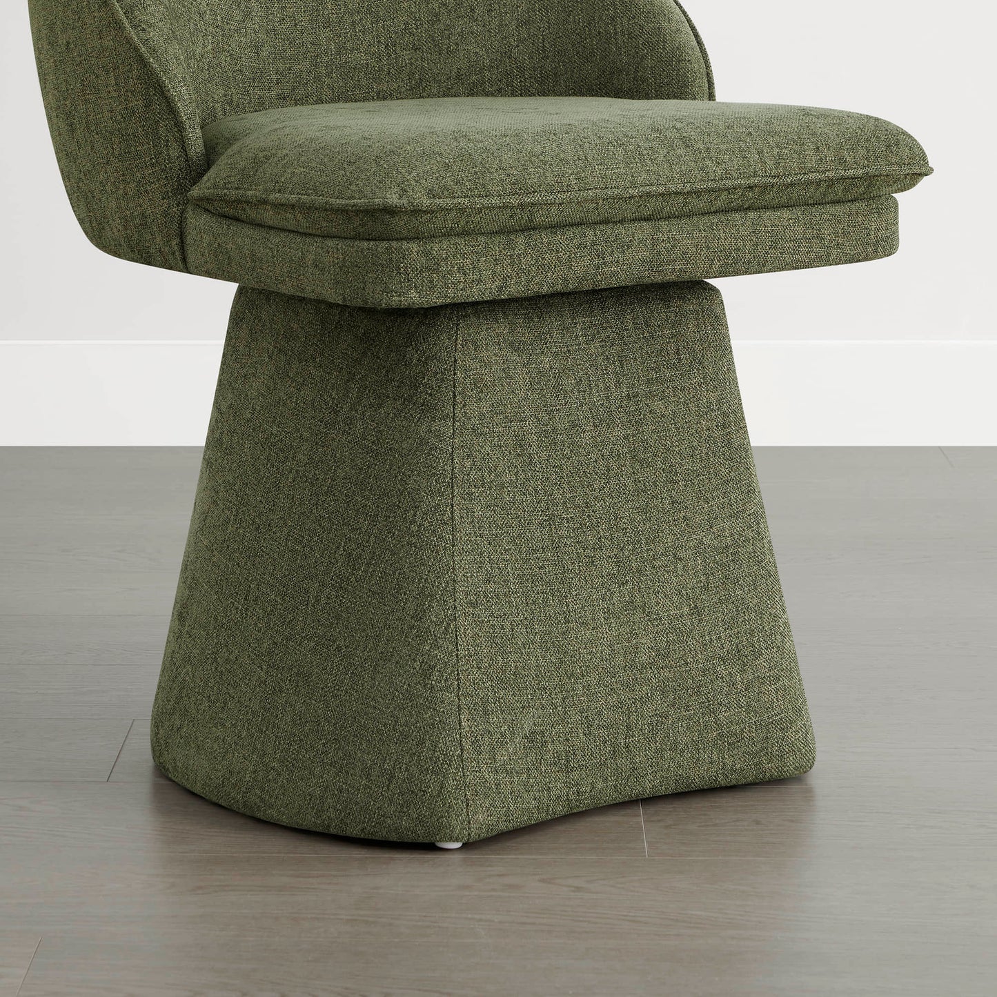 Upholstered Swivel Dining Chair with Curved Backrest