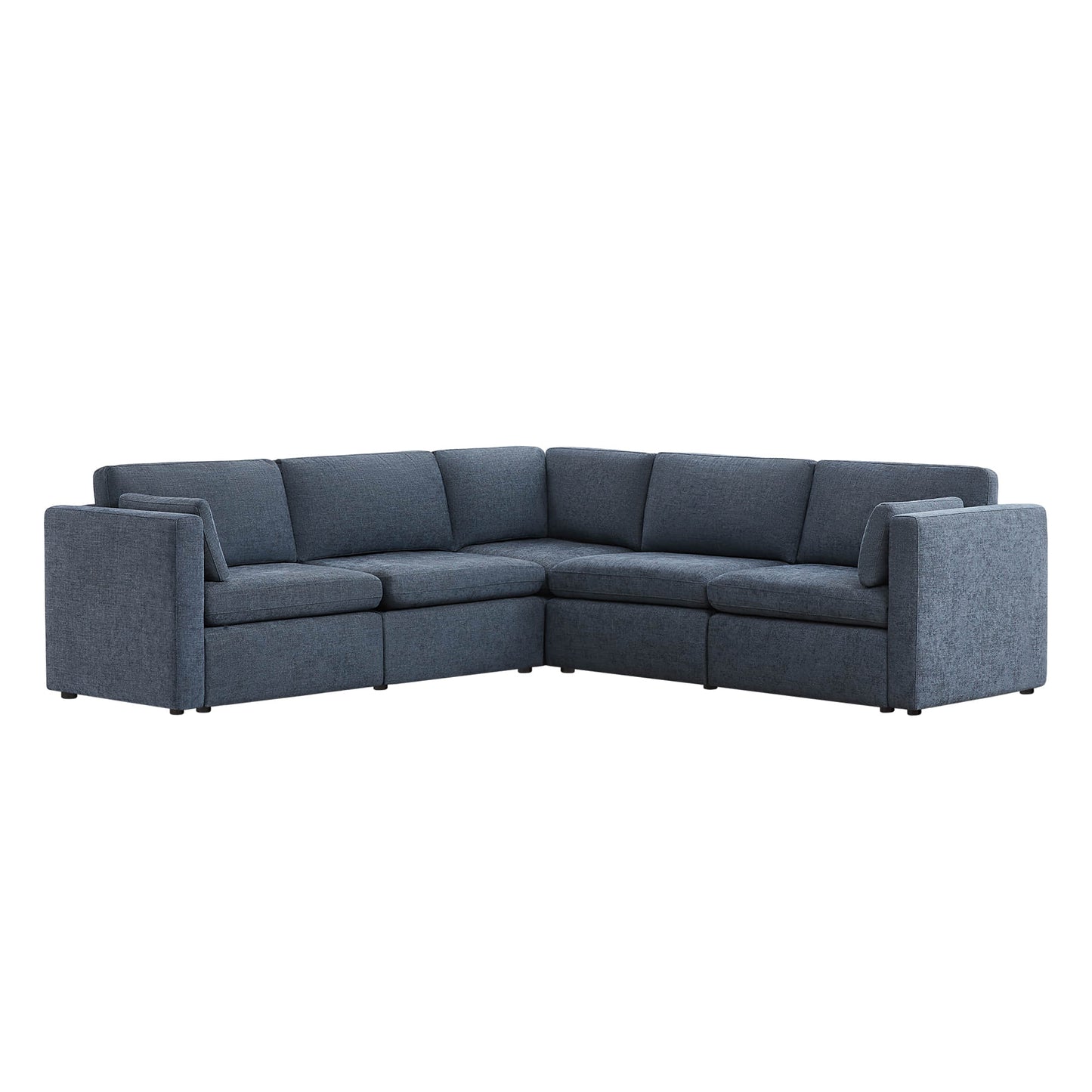 V Shaped Modular Sofa Chaise with 5 Seats in Fabric